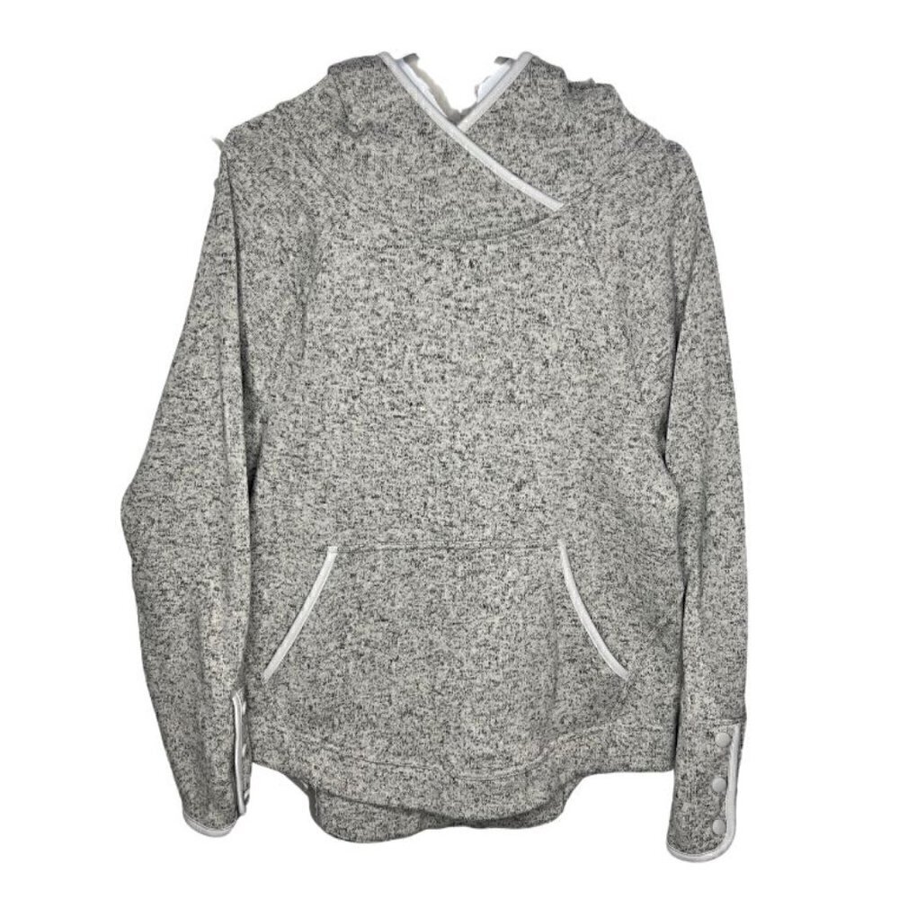 Champion Gray Oversized Pullover Hoodie Sweatshirt With Pocket (Womens XL)